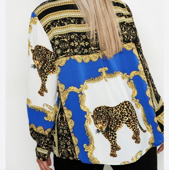 PLUS SCARF PRINTED OVERSIZED SHIRT size 16 - Picture 3 of 7